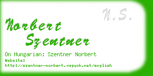 norbert szentner business card